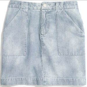 Madewell Walker Mini Skirt Denim Stripe Size 2